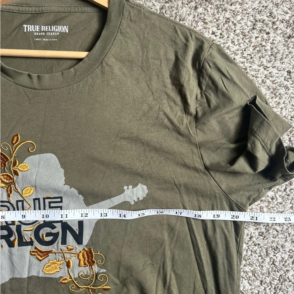 True Religion Green Graphic Tee for Men Casual Large